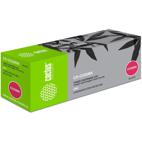 Тонер-картридж Cactus CS-O330BK для OKI C330/C530 чёрный 3500 страниц