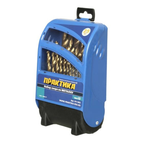 Набор сверл по металлу ПРАКТИКА Мастер 911-963 25 шт