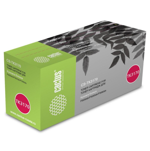 Тонер Картридж Cactus CS-TK3170 черный (15500стр.) для Kyocera Ecosys P3050dn/P3055dn/P3060dn