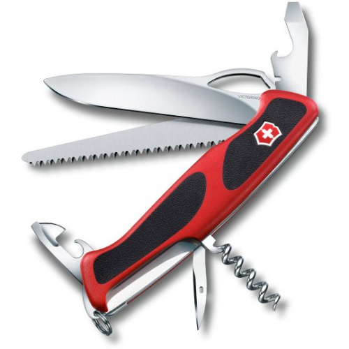 Нож перочинный Victorinox RangerGrip 79 (0.9563.MC) 130мм 12функций красный/черный карт.коробка
