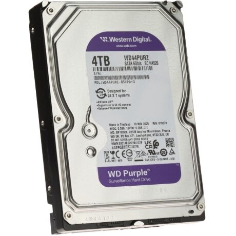 HDD Western Digital Purple Pro Surveillance 4TB (WD44PURZ), Cache 128MB