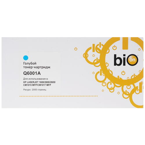 Картридж Bion Q6001A для Hp LaserJet Color 1600, 2600n, 2605(dn/dtn) (2000 стр) Голубой