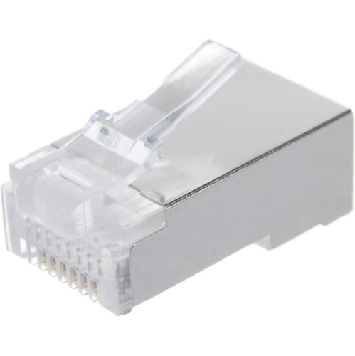 Коннектор LANMASTER (TWT-PL45/S-8P8C) RJ45 STP 8P8C, универсальный, cat.5e, 100 шт.