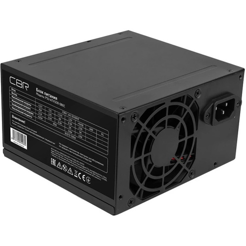 Блок питания CBR PSU-ATX500-08EC ATX 500W, 8cm fan, 20+4pin/1*4pin/1*IDE/2*SATA, кабель питания 1.2м, черный OEM