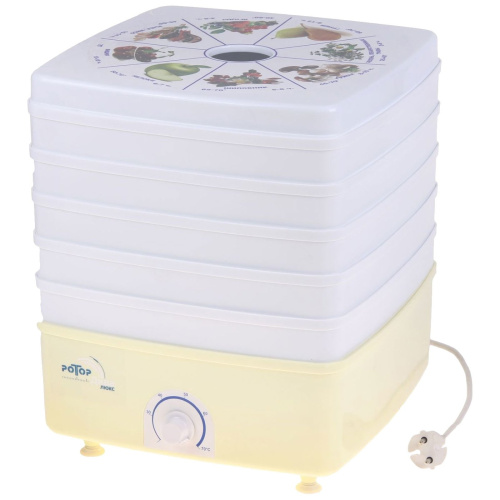 Сушка для фруктов и овощей Ротор Дива-Люкс СШ-010-02 белый 5под. гофротара, квадратная