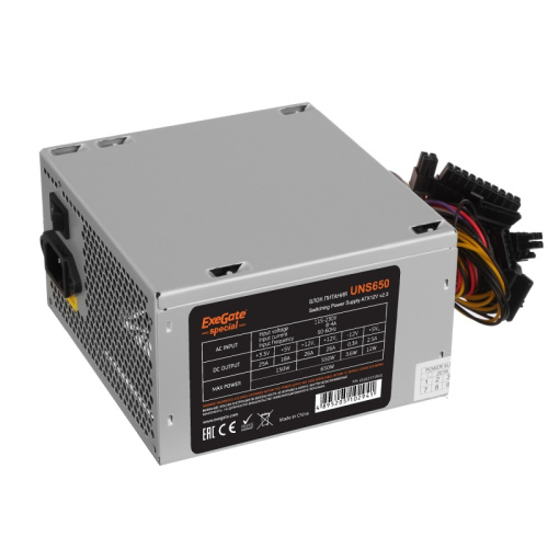 Блок питания Exegate ES261571RUS Special UNS650, ATX, 12cm fan, 24p+4p, 6/8p PCI-E, 3xSATA, 2xIDE, FDD
