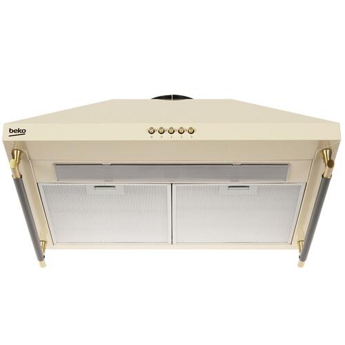 Вытяжка каминная Beko CWB6410CR бежевый/золотистый, черный