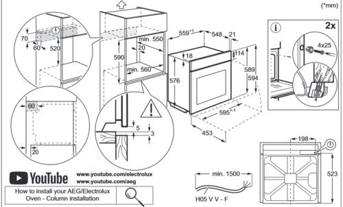 Электрический духовой шкаф Electrolux EOD6P66X черный