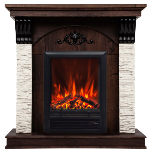 Электрокамин RealFlame Corfino NT орех с очагом Eugene