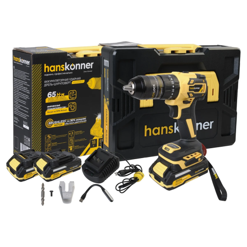 Аккумуляторная дрель-шуруповерт Hanskonner HCD2065BLIC