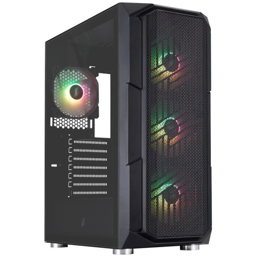 Корпус 1STPLAYER Firebase XF Black (XF-BK-4F7) / ATX / 4x120mm ARGB fans