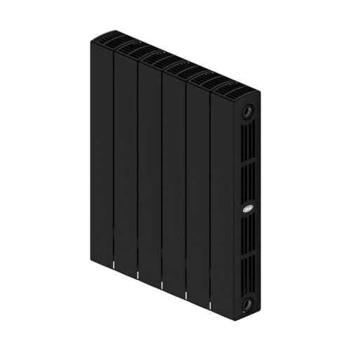 Биметаллический радиатор отопления Rifar Supremo 350 боковое подключение 6 секций антрацит