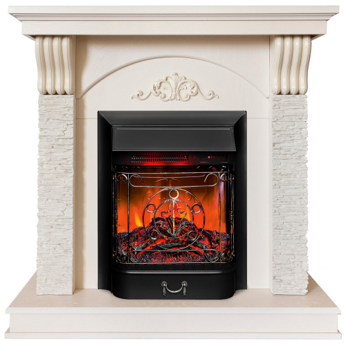 Электрокамин RealFlame Corfino WT айвори с очагом Majestic Lux Black RC