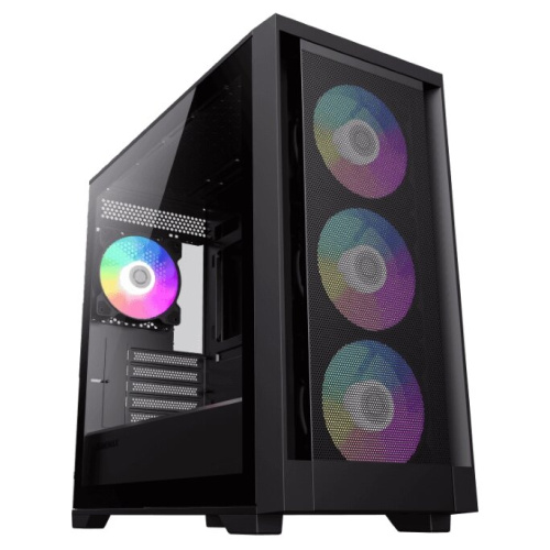 Корпус GameMax Defender MB, mATX, black, w/o psu, w/1xUSB3.0+2xUSB2.0, Combo Audio, w/3x12cm ARGB front fan