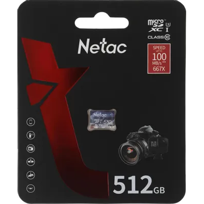 Карта памяти Netac P500 Ultra (NT02P500ULT-512G-S) microSDHC 512GB (без SD адаптера) 100MB/s