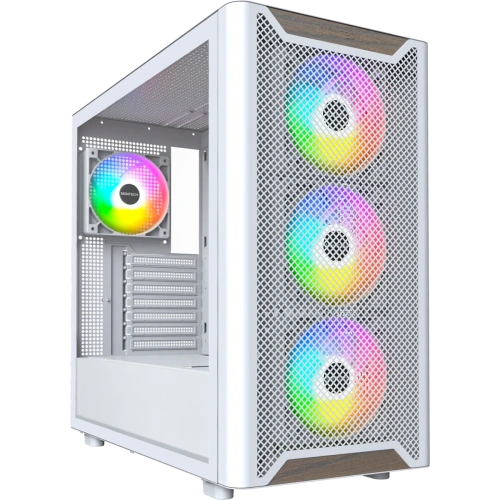 Корпус Montech XR Wood белый без БП ATX 3x120mm 2xUSB3.0 audio bott PSU