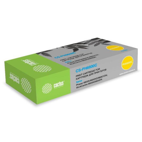 Картридж Cactus 106R02233 CS-PH6600C голубой (6000стр.) для Xerox Phaser 6600 /WorkCentre 6605
