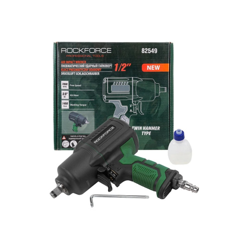 Пневмогайковерт Rockforce Twin Hammer RF-82549 (48137) ударный с реверсом