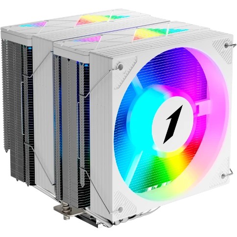 Кулер 1STPLAYER Cryo CY12L-D White (CY12L-D-WH) / 6HPx6mm, dual tower, 2x120mm ARGB fans, 750-1900 RPM, 57.6 CFM, 38.2 dBA