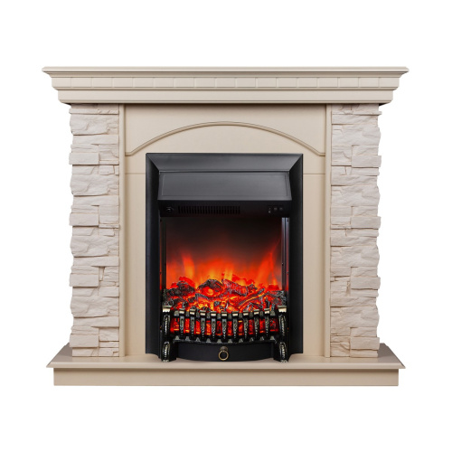 Электрокамин RealFlame Elford WT белый дуб с очагом Fobos Lux Black