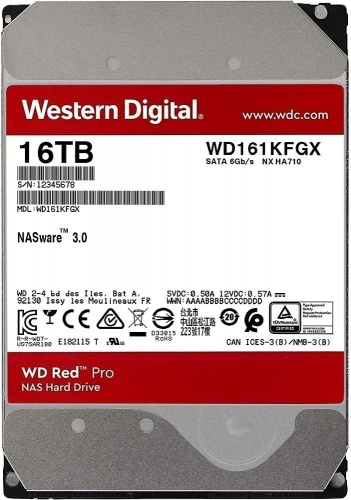 HDD WD Original SATA-III 16Tb WD161KFGX NAS Red Pro (7200rpm) 512Mb 3.5"