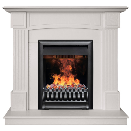Электрокамин RealFlame Andrea WT фактурный белый с очагом 3D Oregan