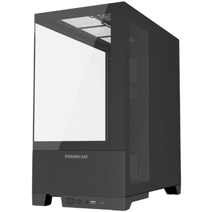Корпус Powercase Vision Black V2 (CVBAV2-L0), Tempered Glass, чёрный, ATX