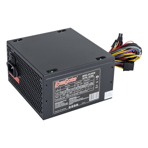 Блок питания Exegate EX221985RUS XP350, ATX, black, 12cm fan, 24+4pin, 3xSATA, 1xFDD, 2xIDE