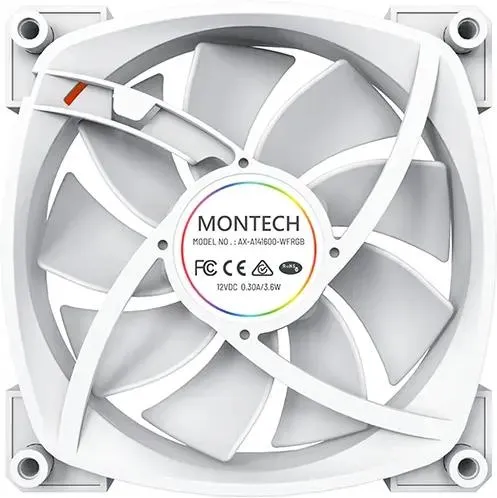 Вентилятор Montech AX140 ARGB (AX140 PWM White) 140х140x25 белый 4-pin Ret