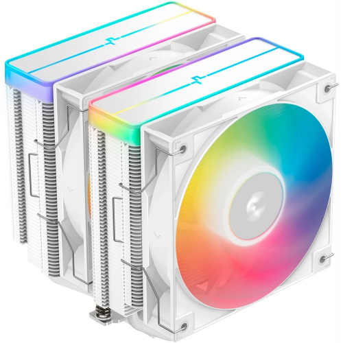Кулер DEEPCOOL AG620 WH ARGB V2 LGA20XX/1700/1200/115X/AM5/AM4 (TDP 260W, PWM, ARGB Dual Fan 120mm, 6 тепл. трубок, белый) Ret