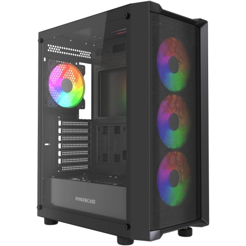 Корпус Powercase Mistral EA19 (CMAEA19-A4), Tempered Glass, 4x 120mm ARGB PWM Fan, чёрный, ATX