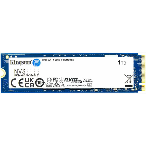 SSD KINGSTON NV3 1Тб (SNV3S/1000G) M.2(22x80mm), NVMe, PCIe 4.0 x4, 3D TLC