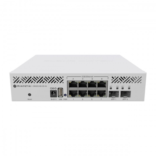 Коммутатор управляемый MikroTik CRS310-8G+2S+IN (L3) 8x2.5Гбит/с 2SFP+