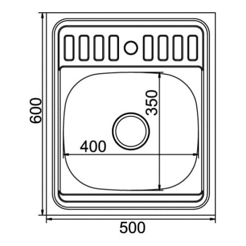 Мойка Mixline 527975 60х50 0,8 выпуск 3 1/2 18см с сифоном