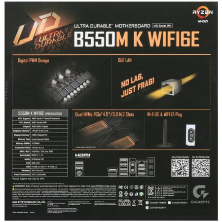 Материнская плата GIGABYTE B550M K WIFI6E