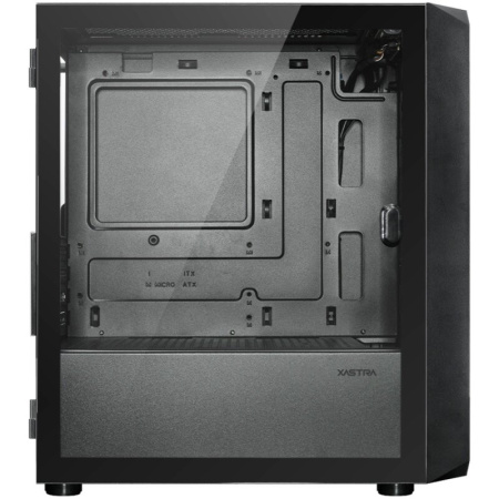 Корпус XASTRA A303M 3ARGB-C6 Black (A303M-2FC14A-1FC12A-C6-D) mATX/Mesh/ tempered glass / 2x140mm + 1x120mm ARGB PWM fans/Argb+PWM HUB 6port/ Door