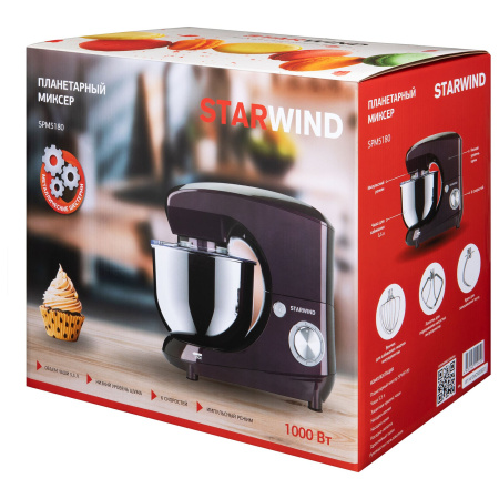 Миксер планетарный Starwind SPM5180 1000Вт ежевичный