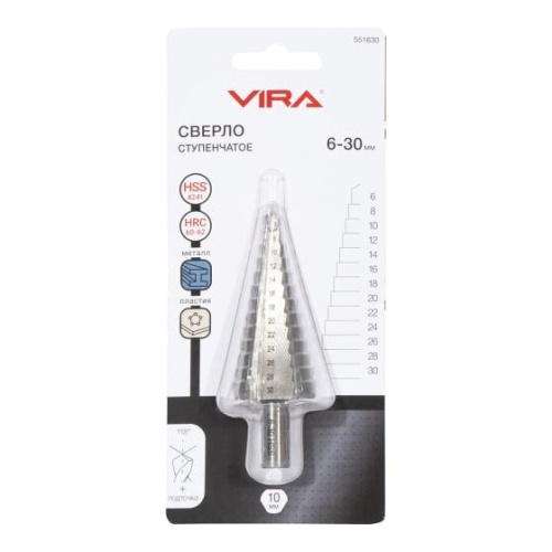 Сверло ступенчатое VIRA 551630 6-30 мм
