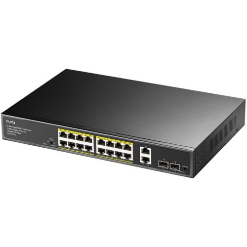 Коммутатор неуправляемый Cudy GS1018PS2 (L2) 18x1Гбит/с 2xКомбо (1000BASE-T/SFP) 2SFP 16PoE 200W