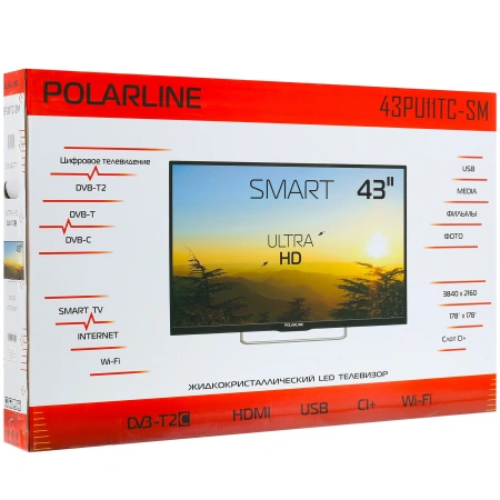 43" (109 см) Телевизор Polarline 43PU11TC-SM черный