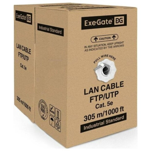 Витая пара Exegate UTP4-C5e-CU-S25-IN-PVC-GY-305-Fluke (EX281815RUS) серый