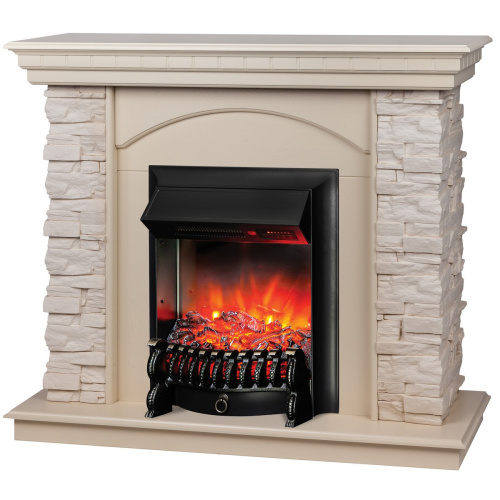 Электрокамин RealFlame Elford WT белый дуб с очагом Fobos Lux Black RC