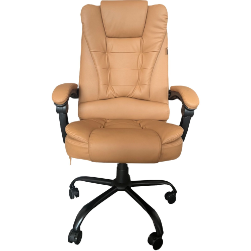 Кресло Cactus CS-CHR-OC05M-BR с вибромассажем бежевый эко кожа с подголов. крестовина