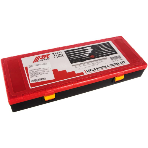 Набор JTC K8141 выколоток, зубил, кернеров в кейсе 14 предметов