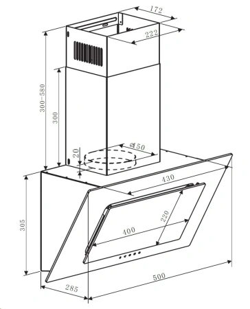 Вытяжка Weissgauff Zaurak 50 PB BL