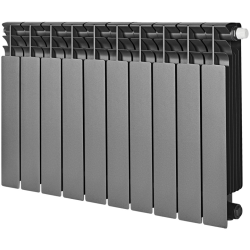 Биметаллический радиатор отопления Stout Titan Ventil 500 10 секций графит RAL 7024