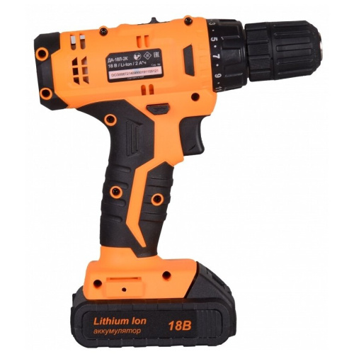 Дрель-шуруповерт аккумуляторная ВИХРЬ ДА-18Л-2к (72/14/9)