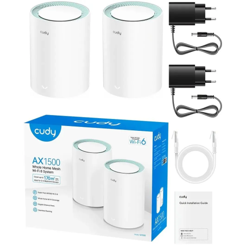 Бесшовный Mesh роутер Cudy M1500 (2-Pack) AX1500 10/100/1000BASE-TX