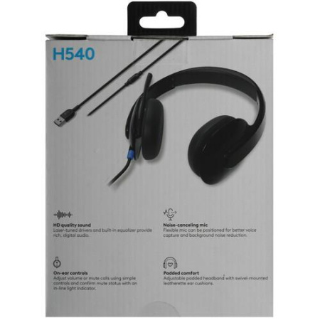 Проводные наушники Logitech H540 черный