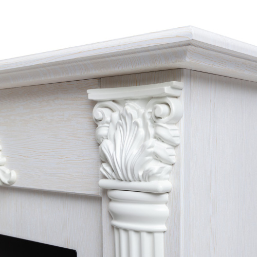 Электрокамин RealFlame Stefania WT белое золото с очагом 3D Oregan